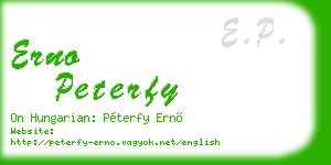 erno peterfy business card